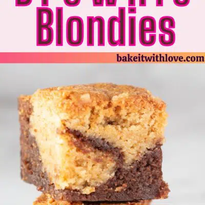 Brownie blondies pin with 2 images and text divider.