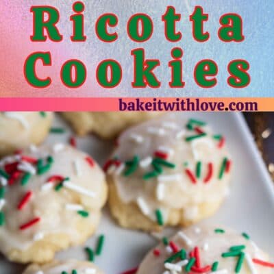 Italian Ricotta cookies pin with 2 images and text divider.