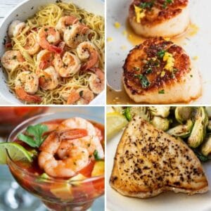 Feast of the Seven Fishes collage for holiday meals.