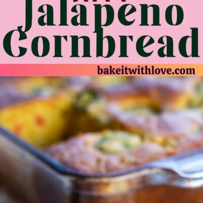 Jiffy jalapeno cornbread pin with 2 images and text divider.