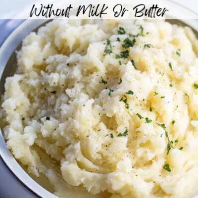 Mashed potatoes without milk pin with text header.