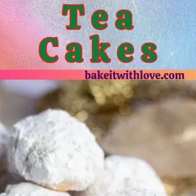 Russian tea cakes cookies pin with 2 images and text divider.