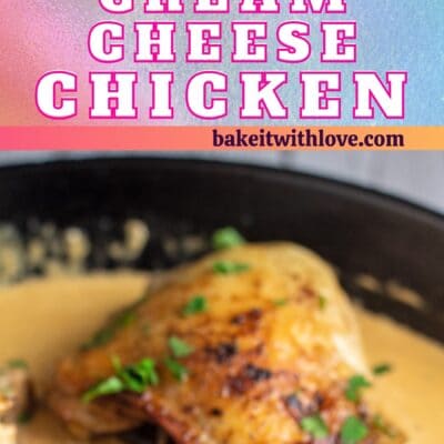 Pin imagen con texto para pollo con queso crema.