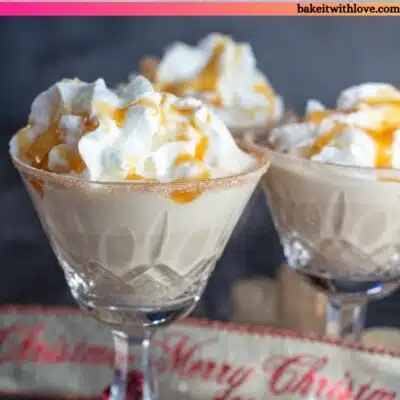 Gingerbread eggnog cocktail pin with text header.