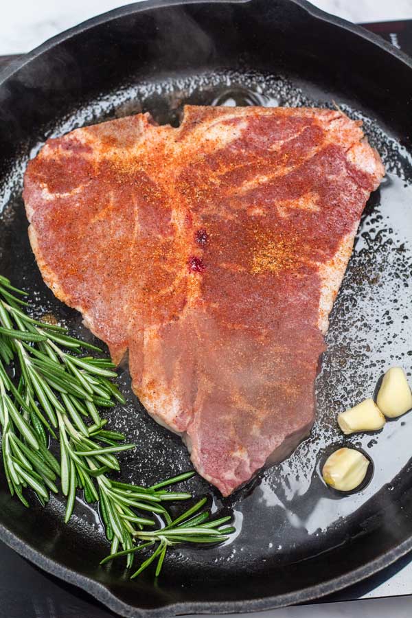 Pan Seared T-Bone Steak (Perfect Butter Basted Garlic Rosemary Steak!)