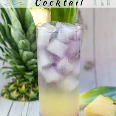 Royal Hawaiian cocktail pin with text header.
