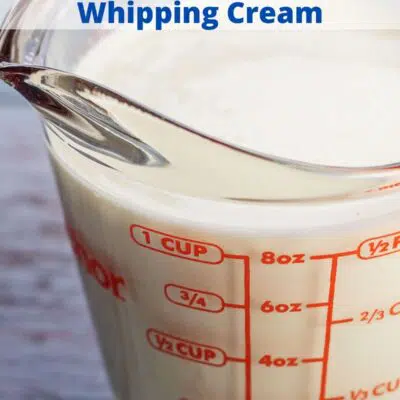 Heavy cream vs heavy whipping cream pin with text header.