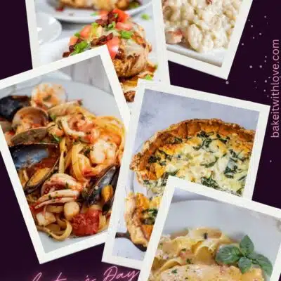 Best Valentine's Day dinner ideas collection pin featuring 5 great special occasion dinners like marry me chicken and more!