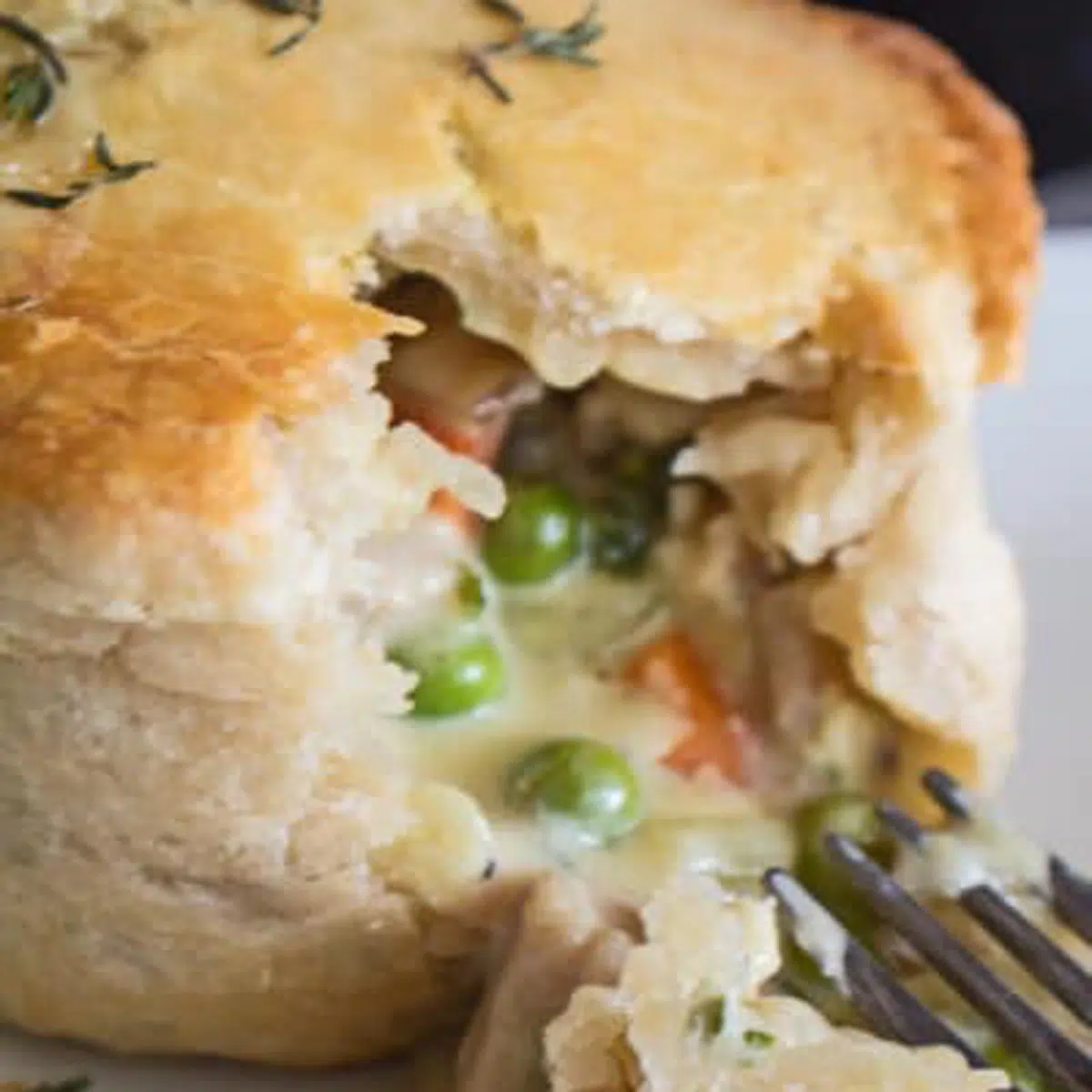What to serve with chicken pot pie to eat for dinner square image.