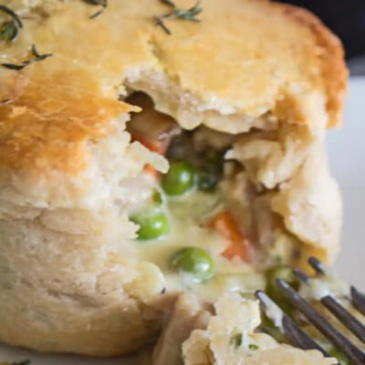 Que servir avec une tourte au poulet à manger pour l'image carrée du dîner.