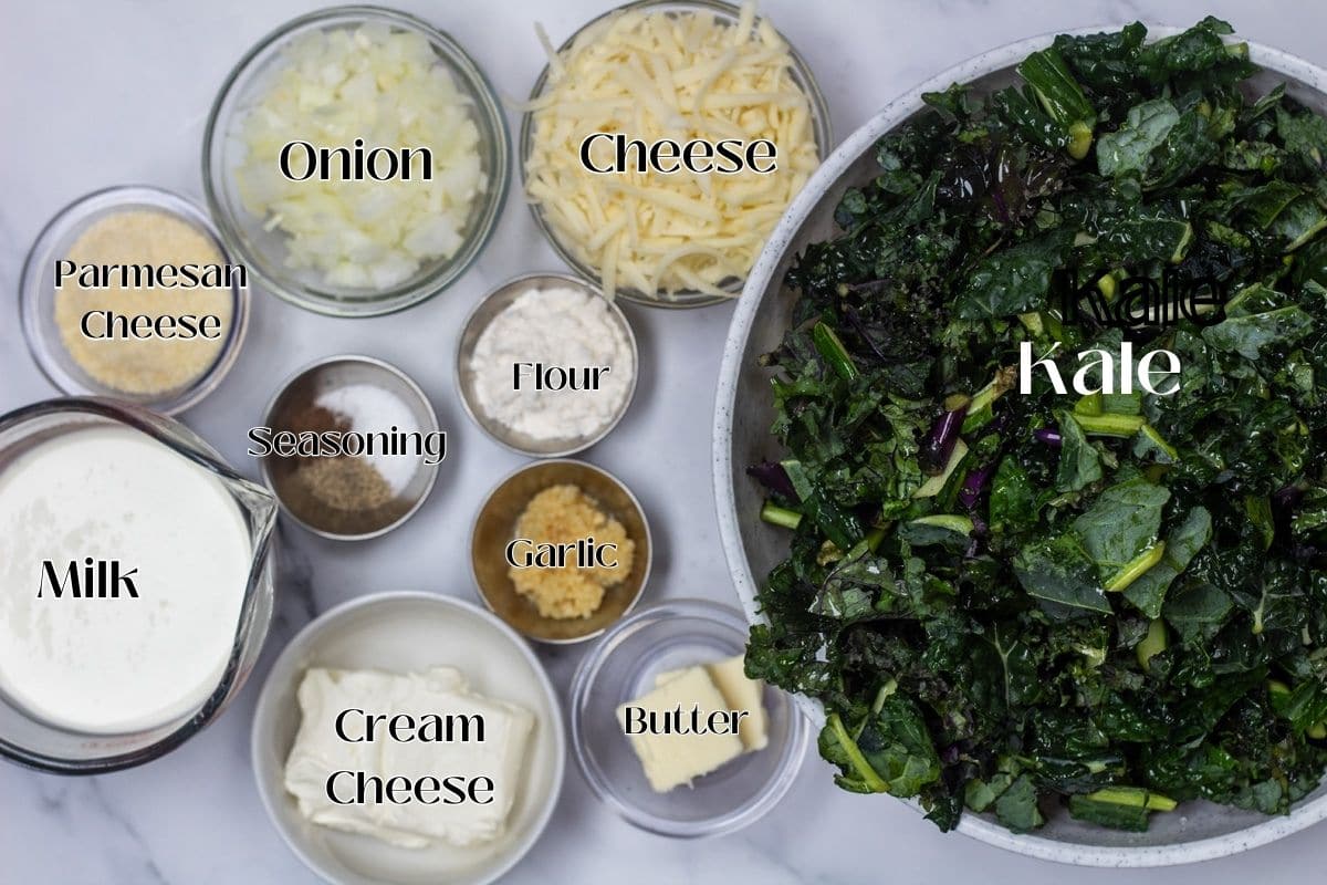 Image showing ingredients for creamed kale.