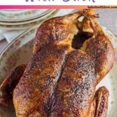 Pin image with text for what to serve with duck.