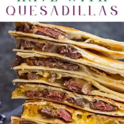 What to serve with quesadillas pin with text block header.