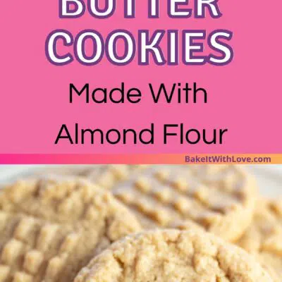 Pin image with text of almond flour peanut butter cookies.