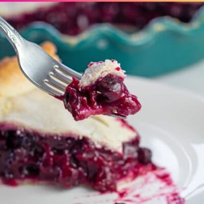 Best blueberry pie pin with text box header.