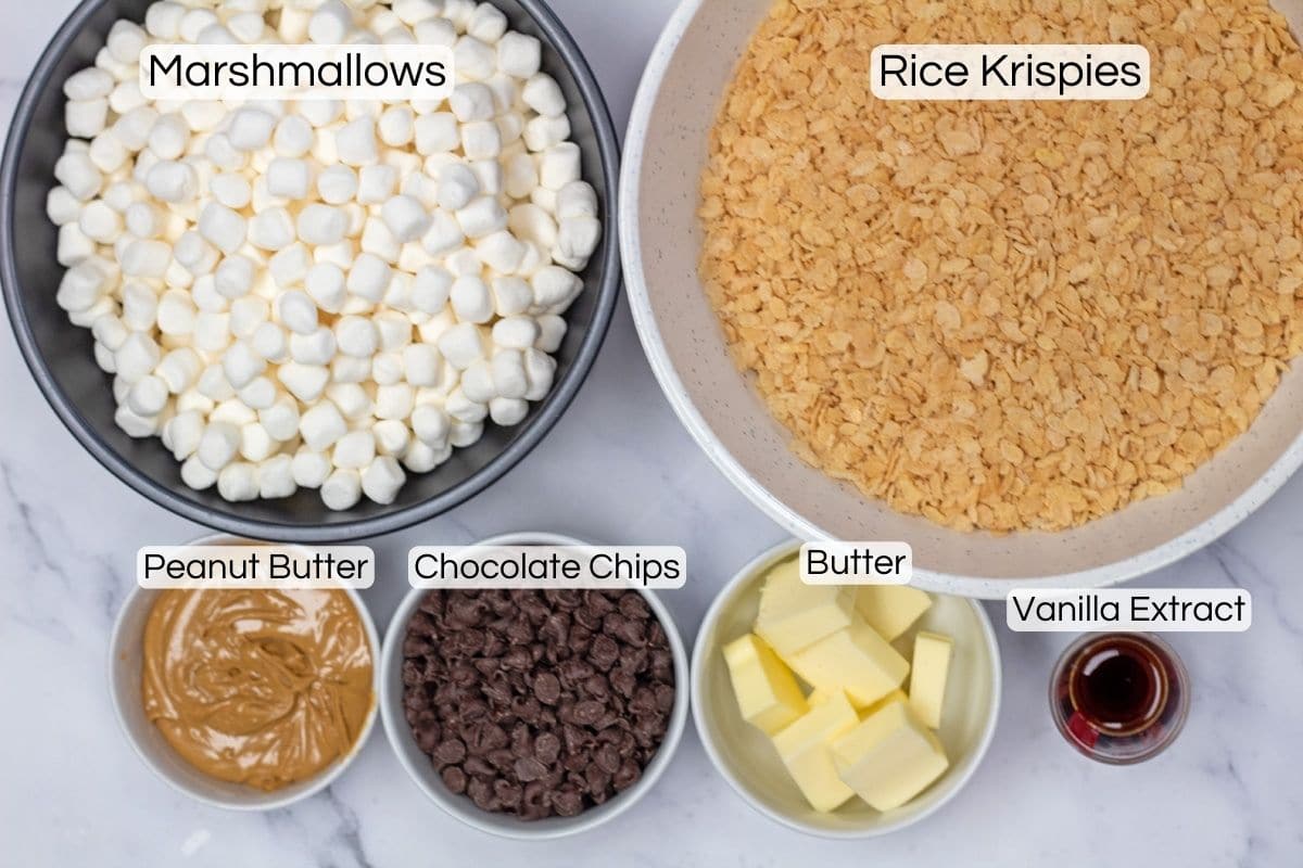 Photo showing ingredients needed with labels.