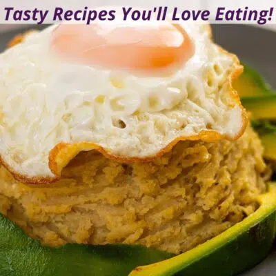 Best Dominican foods pin with plated mangu and text header.