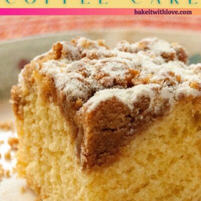 Best Bisquick coffee cake pin with text header.