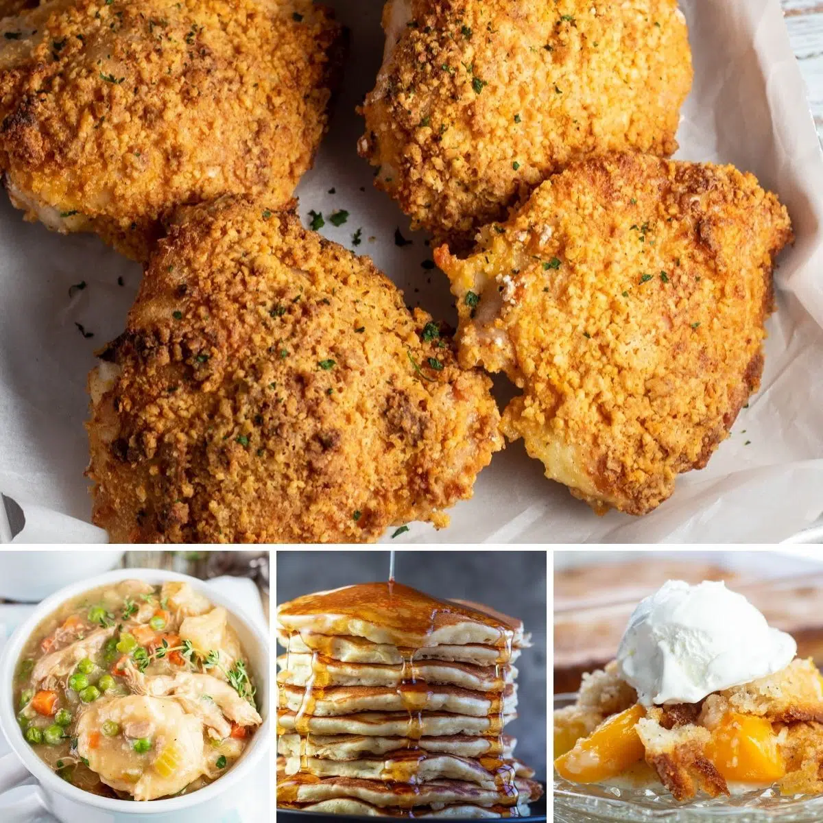 La migliore immagine collage di ricette Bisquick con 4 riquadri.