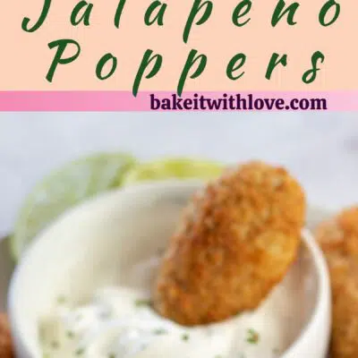 Best air fryer frozen jalapeno poppers pin with 2 images and text divider.