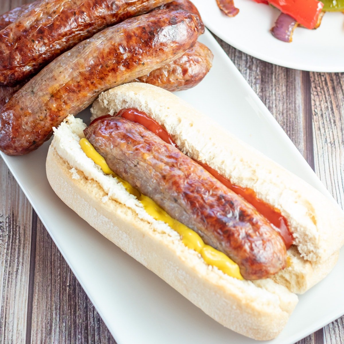 Best air fryer Italian sausage cooked to perfection and served in buns.