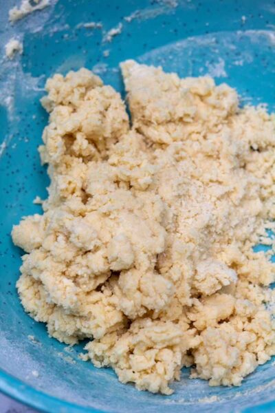 Process image 4 showing combined flour making a dough.