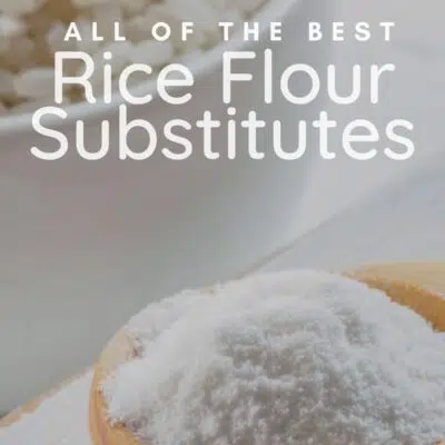 Best rice flour substitute pin with overlay and text description.