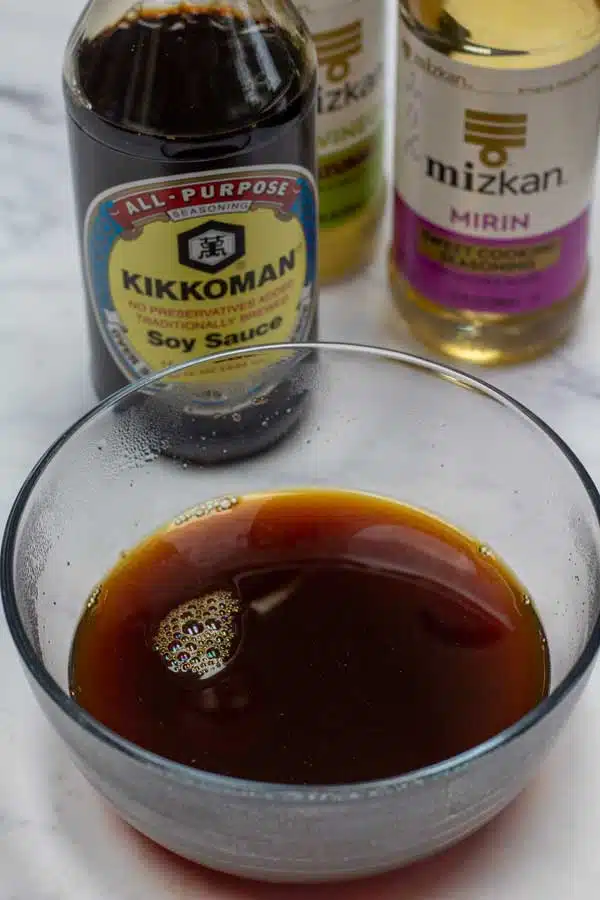 Process photo showing mixed ponzu sauce.