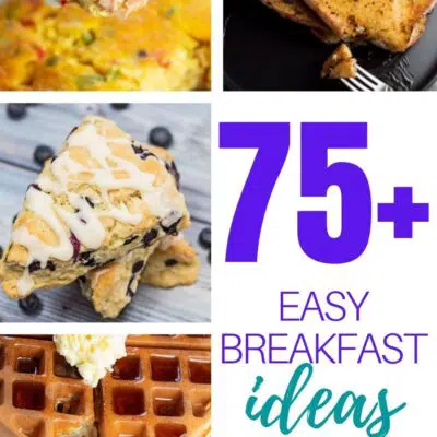 Best breakfast ideas for any day of the week collage pin with 4 images of breakfast recipes.