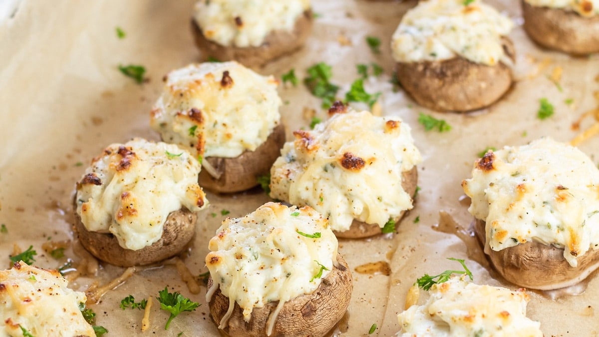 Cream Cheese Stuffed Mushrooms (Quick & Easy Party Appetizer!)