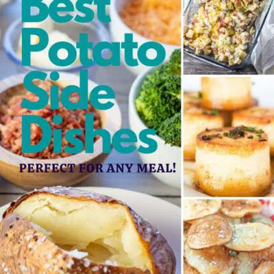 Best potato side dishes pin with 4 image collage and text overlay.