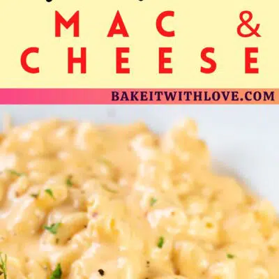 Best crockpot mac and cheese pin with 2 images and text divider.