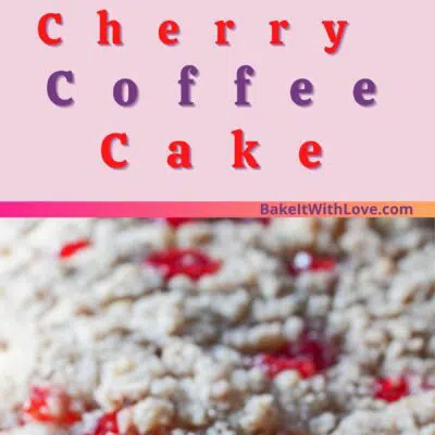 2 image maraschino cherry coffee cake pin with text divider.