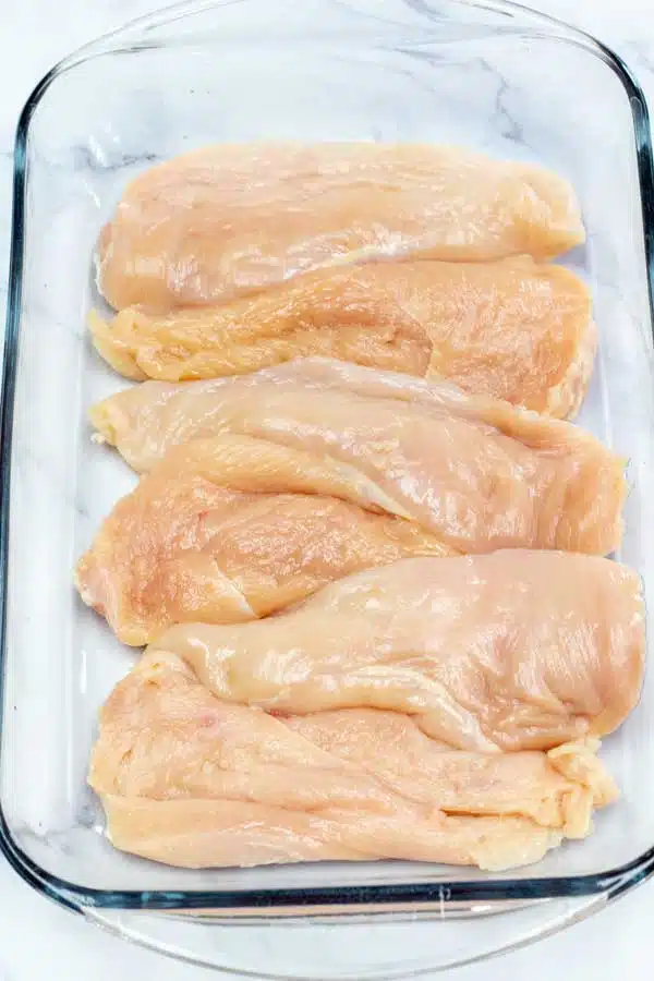 Process image 4 chicken breasts in 8x10 baking dish.