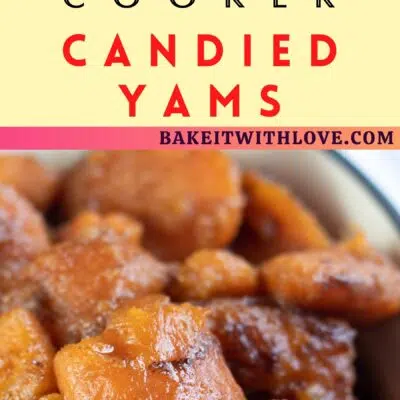 Best slow cooker candied yams with 2 images and text divider.
