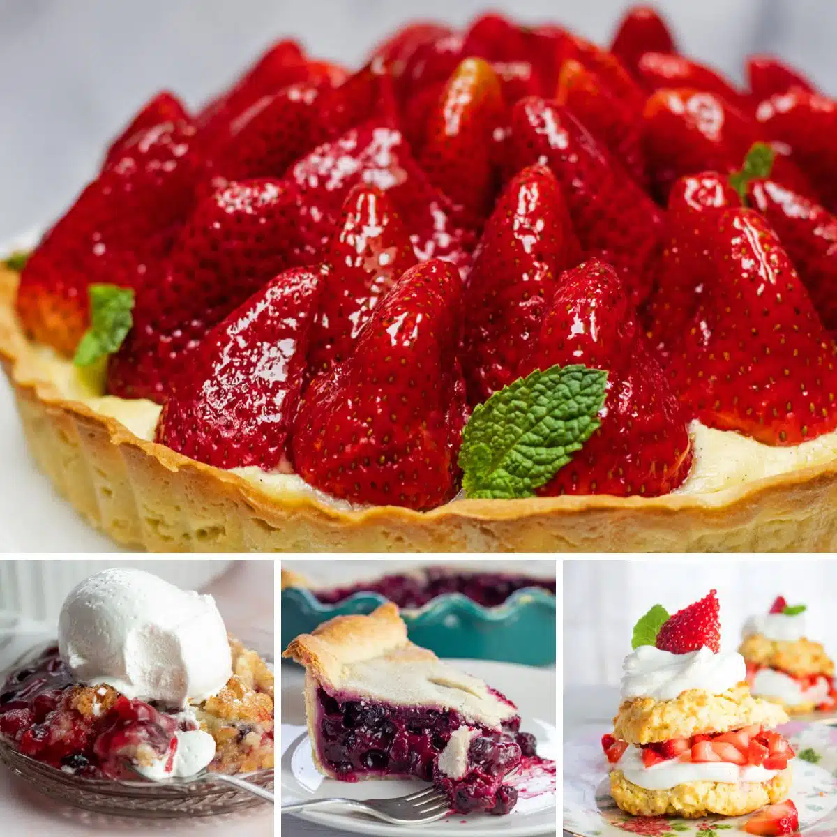 Best 4th of July desserts to share featuring 4 recipes in a collage image.