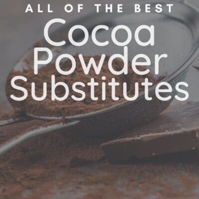 Best cocoa powder substitute ideas and alternatives pin with text title overlay.