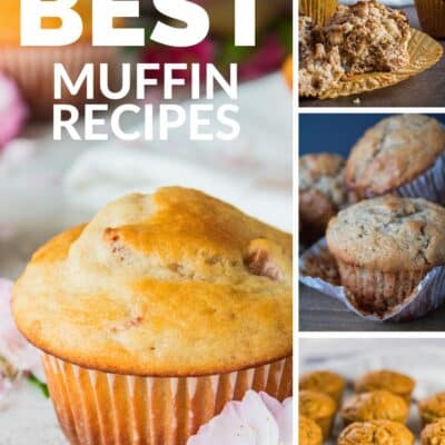 Best muffin recipes pin with collage and text header.