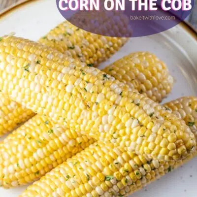 Best smoked corn on the cob pin with text title overlay.