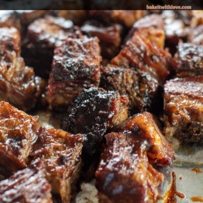 Best BBQ brisket burnt ends recipe pin with text header.