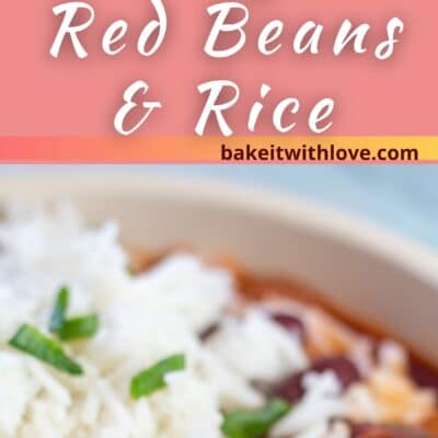 Best red beans and rice pin with 2 images and text divider.