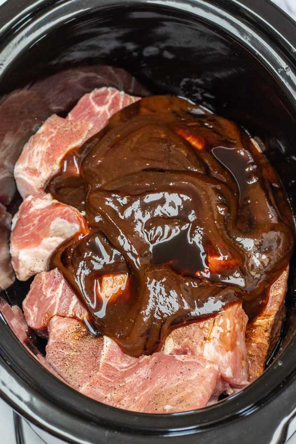 Process photo 2 add your favorite bbq sauce and liquid smoke then gently stir to combine.