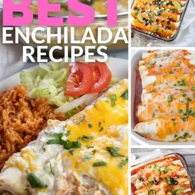 Best enchilada recipes pin with collage image and text title.