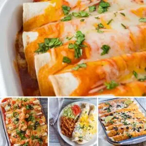 Best enchilada recipes collage image with 4 recipes featured.