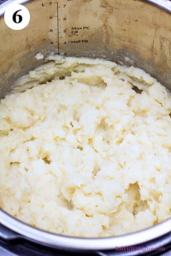 Instant Pot mashed potatoes process photo 6 mashed potatoes with my desired consistency for serving.