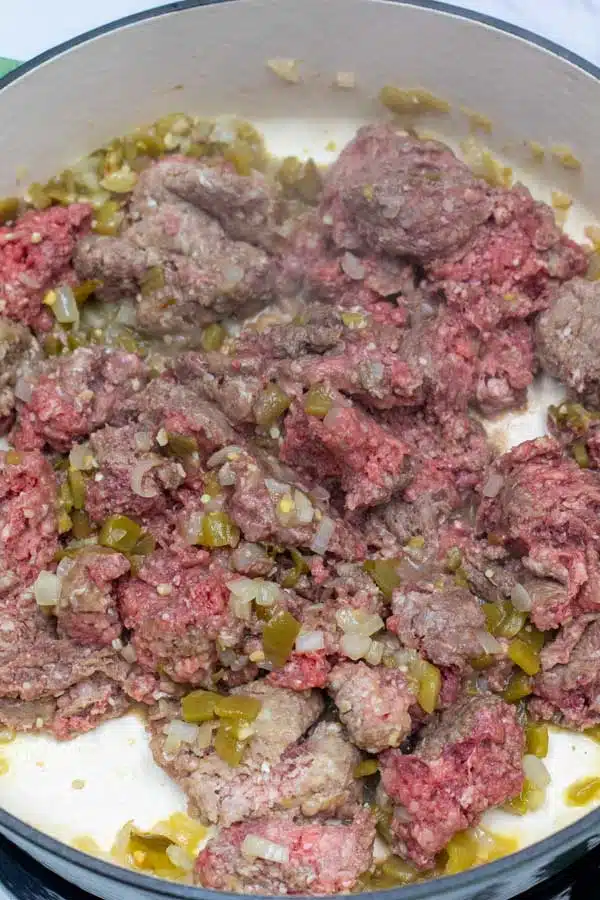 Process image 3 showing ground beef in pan.