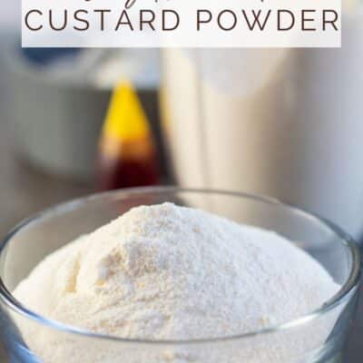 Pin image of homemade custard powder.