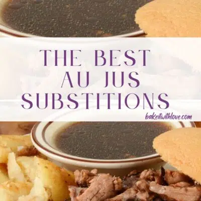Pin image with text for au jus substitutes.