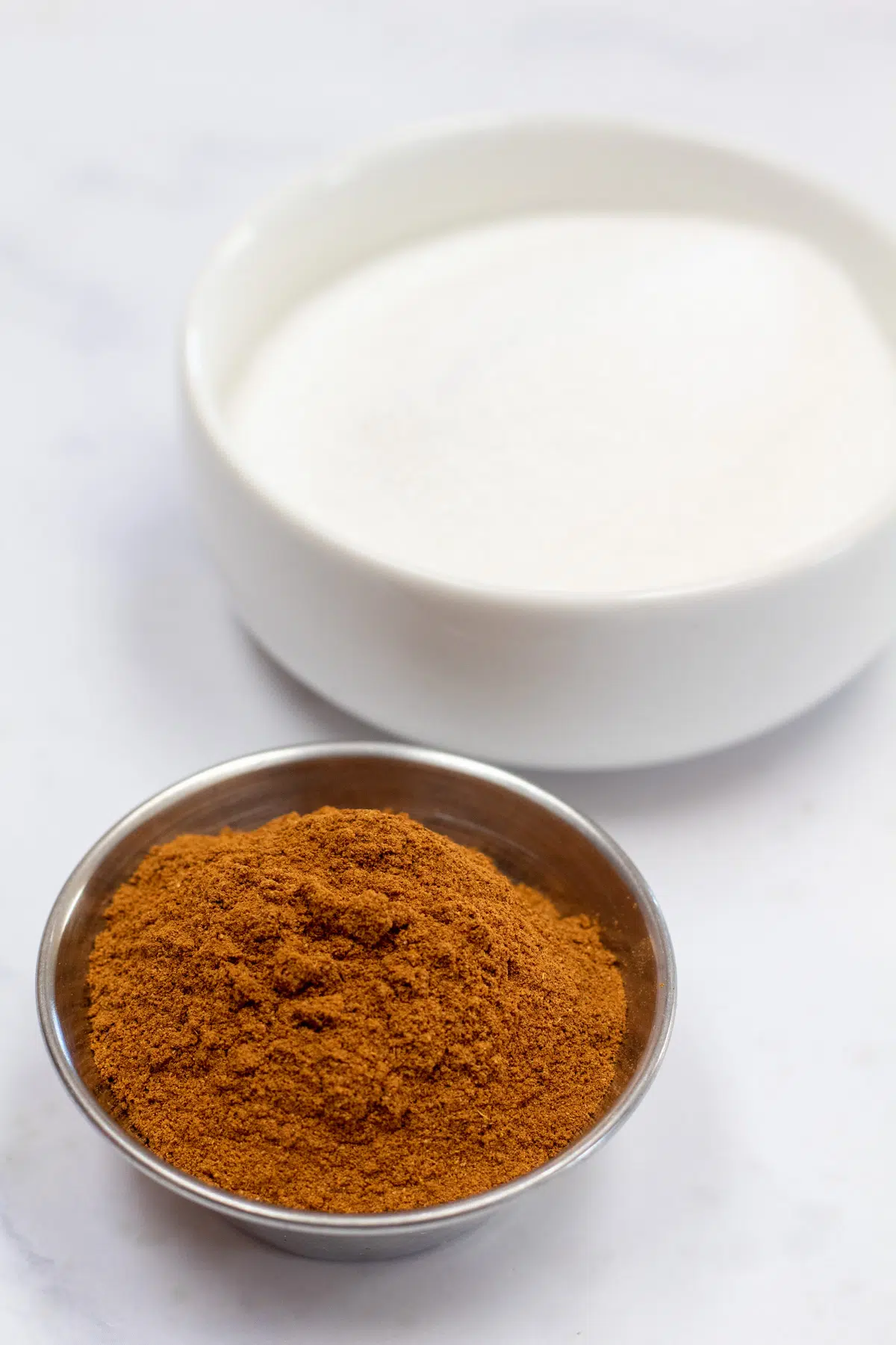 Image showing the simple 2 ingredients for cinnamon sugar.