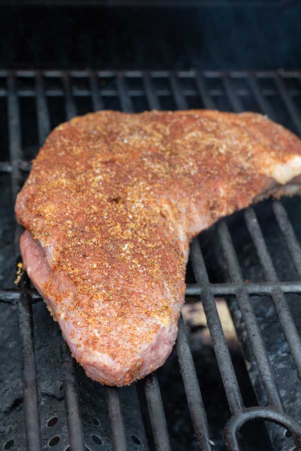 Process image 2 showing tri-tip  on the grill.